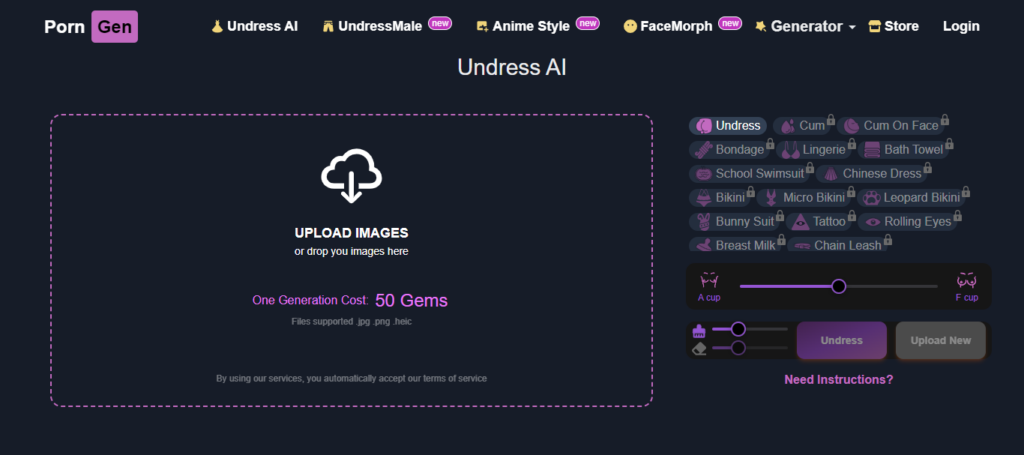 PornGen.Art Undress AI Feature